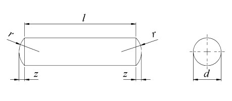 CP DIN 7 Rostfri Cylindrisk Pinne  - dimensioner